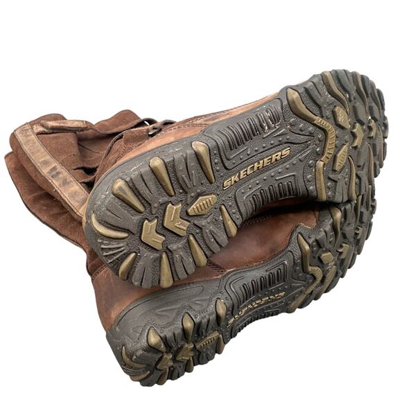 Skechers Suede Leather Boots 8 Brown Strappy Flats Boho Winter College Academia - Picture 10 of 16